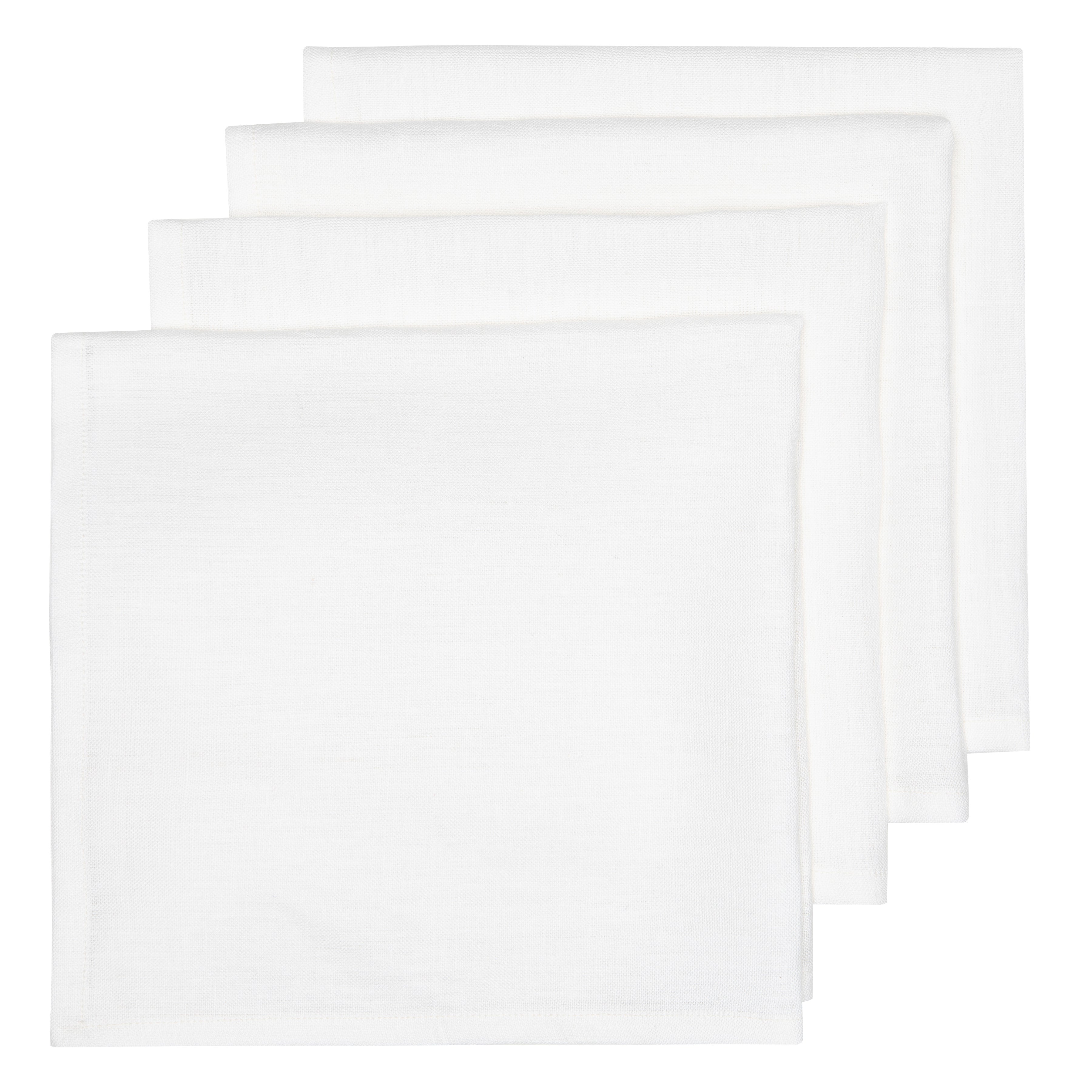  Couleur Nature Palma Handwoven Napkins Set of 4 - White - Bonton