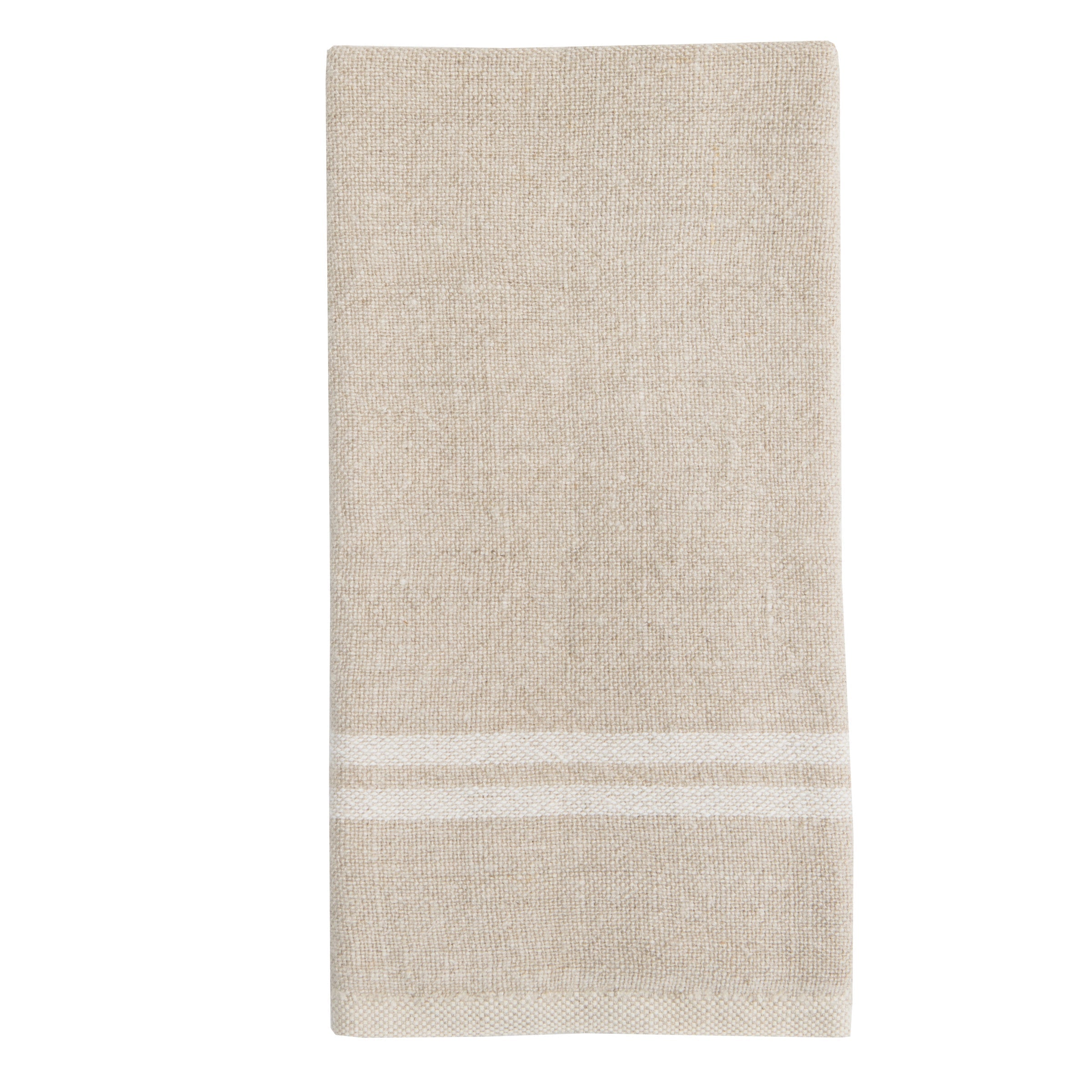  Couleur Nature Vintage Linen Towels Set of 2 - Natural/Ivory - Bonton