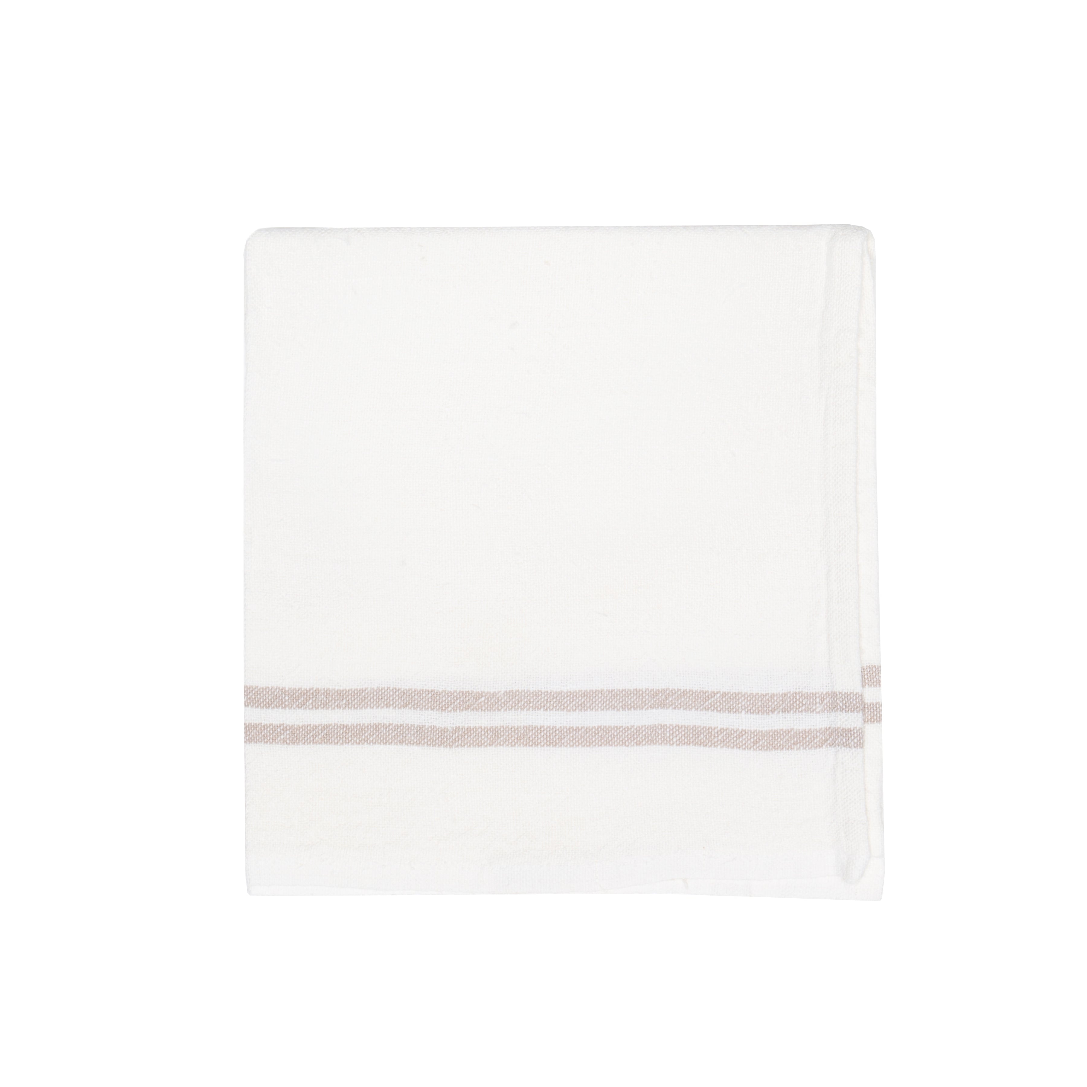  Couleur Nature Vintage Napkins Set of 4 - Ivory/Grey - Bonton