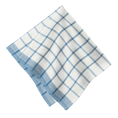 Windowpane - Napkins Blue & Natural 20"x20" - Set of 4