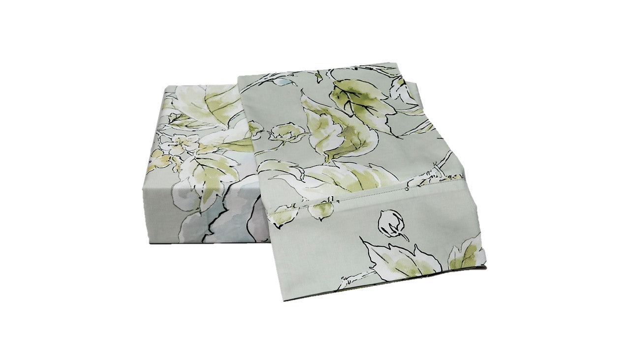  Belle Epoque Marigold Sheet Set - White/Sage - Bonton