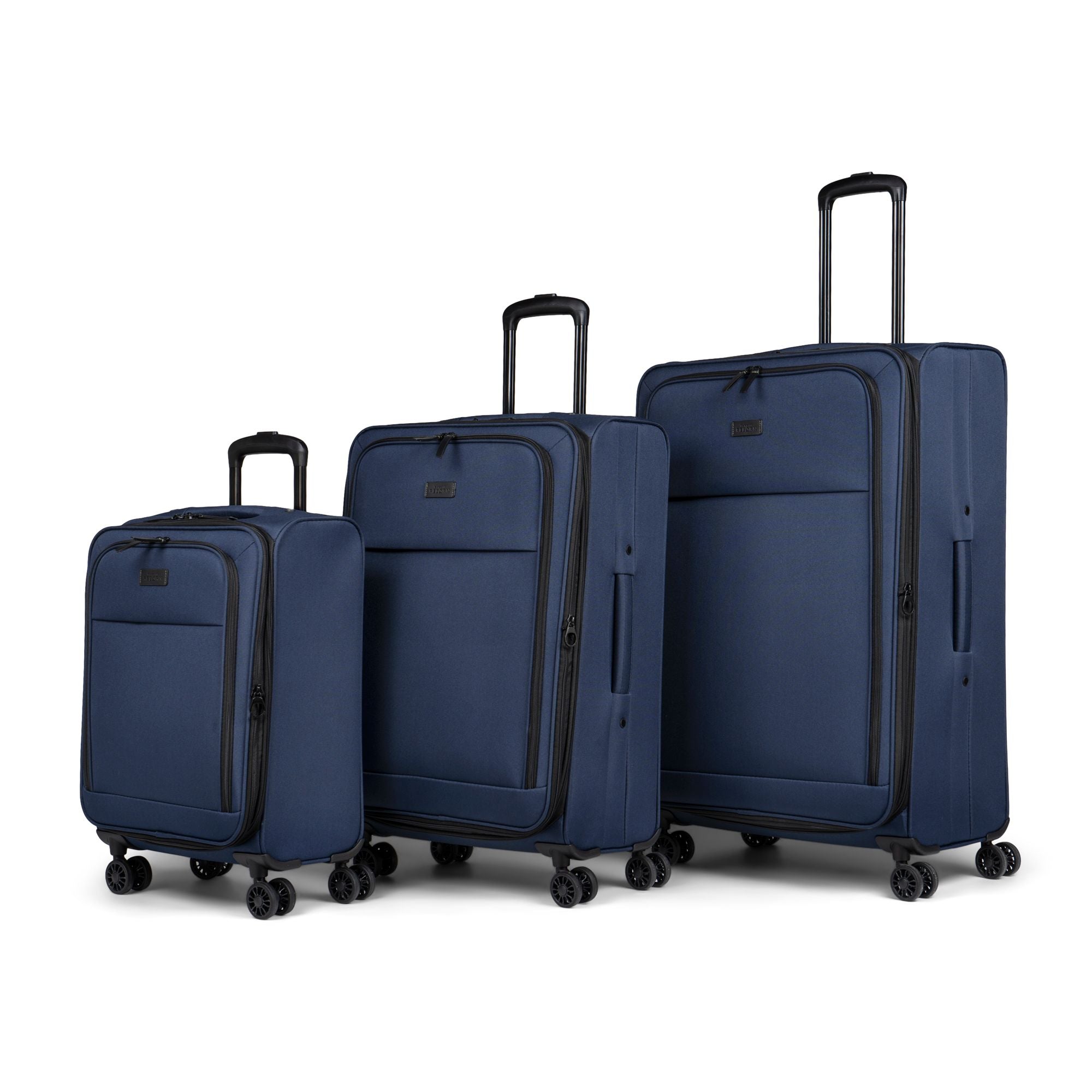  Bugatti Reborn 3 Piece Luggage Set - Recycled Polyester - Navy - Bonton