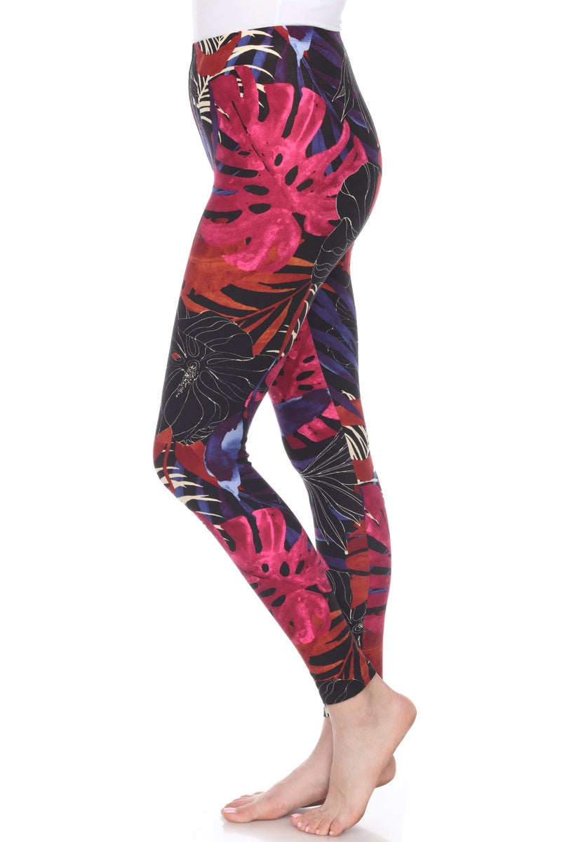  White Mark Super Soft Tropical Printed Leggings - one size - Bonton