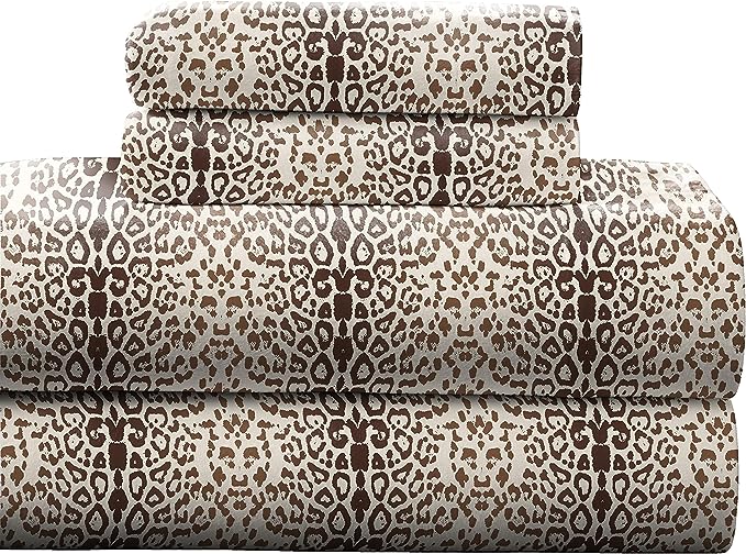  Pointehaven Winter Print Flannel Sheet Sets - Kenya - Bonton