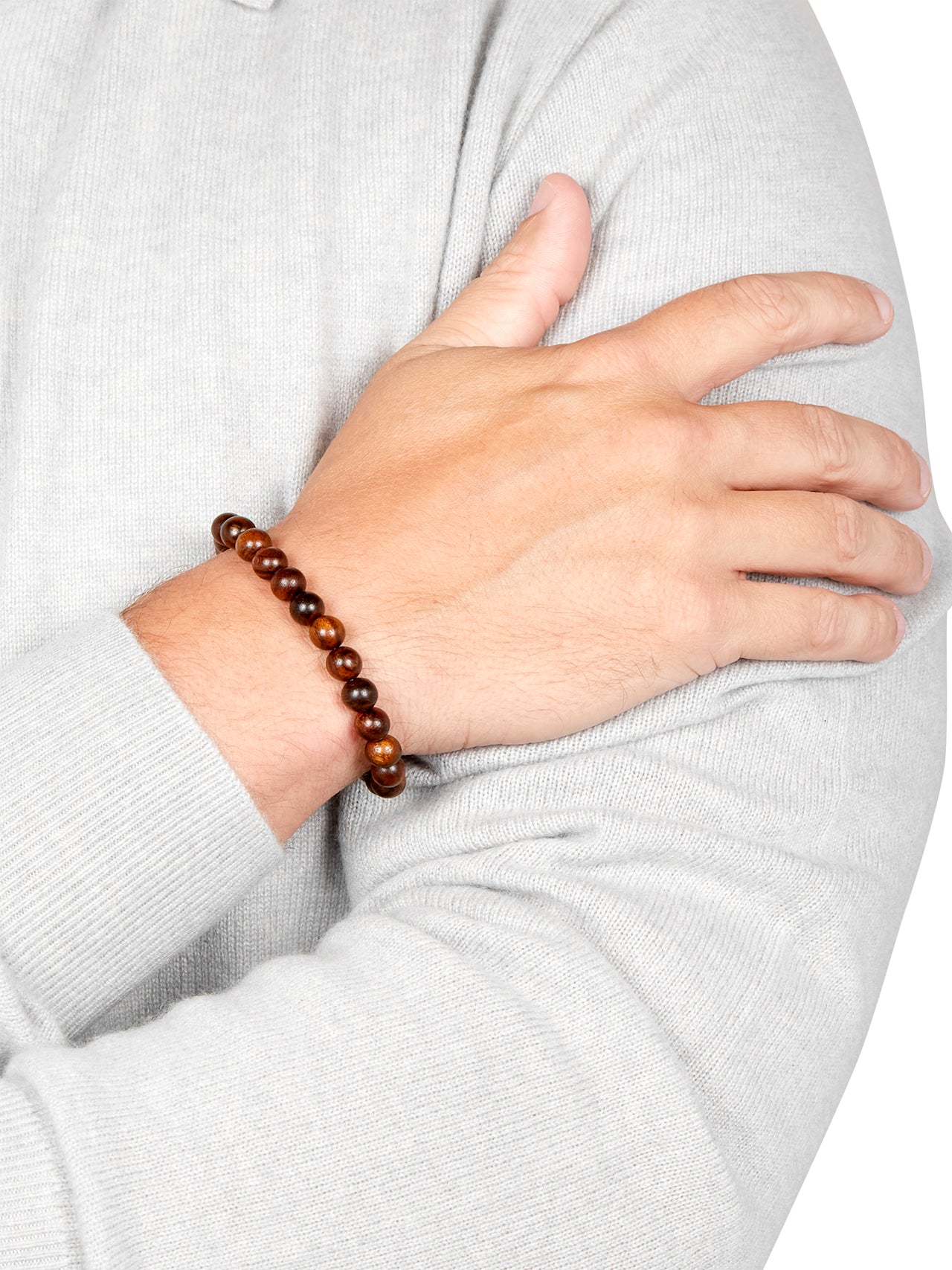  Kenneth Roberts Men's Tigerwood Bead Bracelet - Brown - Bonton