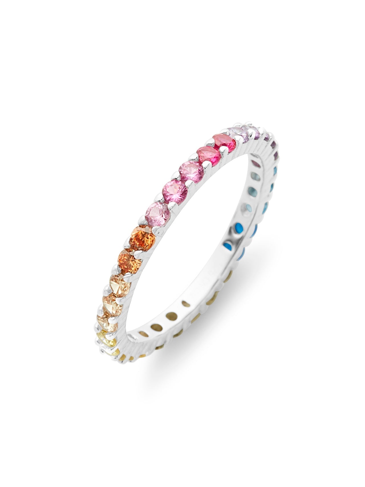  Relativity Thin Rainbow CZ Gold Ring - Gold - Bonton