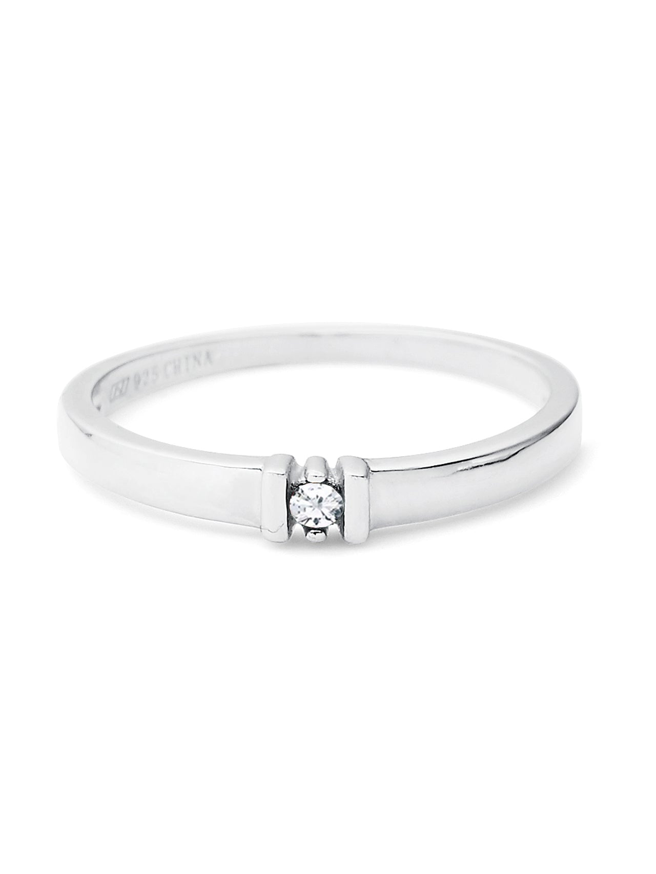  Relativity Birthstone Eternity
Silver Ring - Clear-April - Bonton