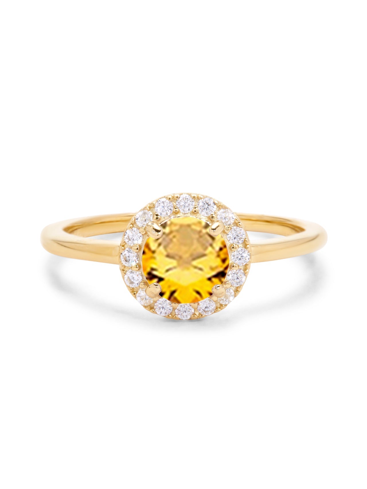  Relativity Gold Birthstone CZ Halo Ring - Yellow-Nov - Bonton