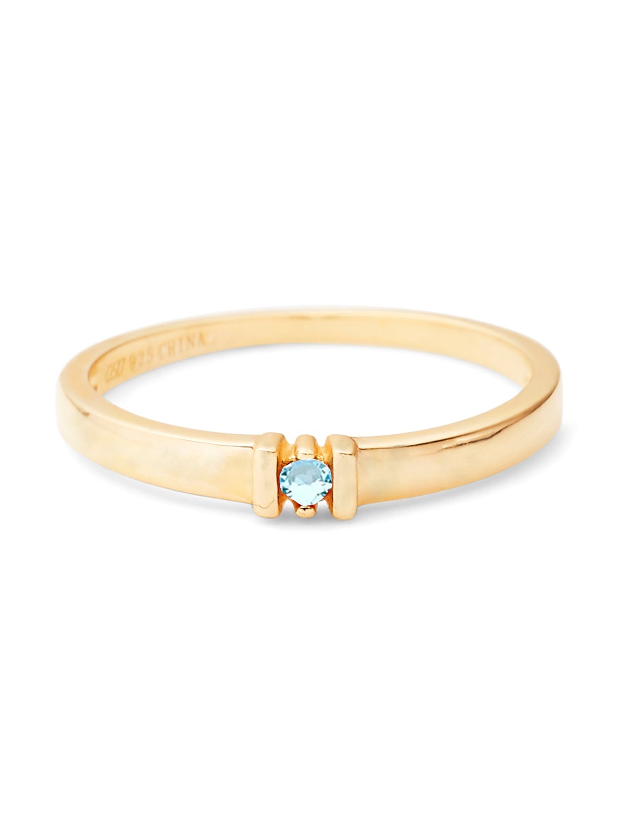  Relativity Gold Birthstone Eternity
Ring - Light Blue-Mar - Bonton