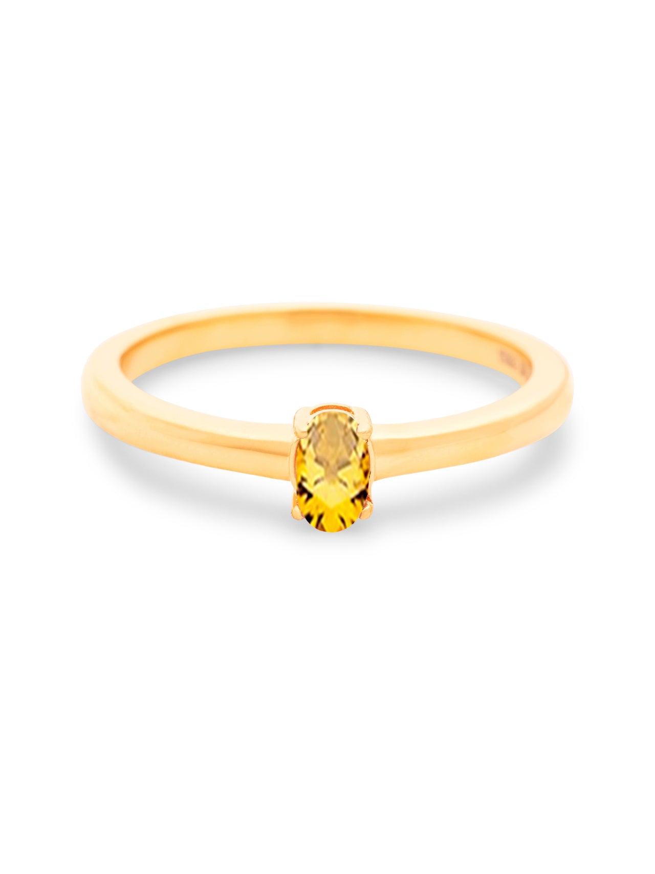  Relativity Gold Petite Oval Birthstone Ring - Yellow-Nov - Bonton