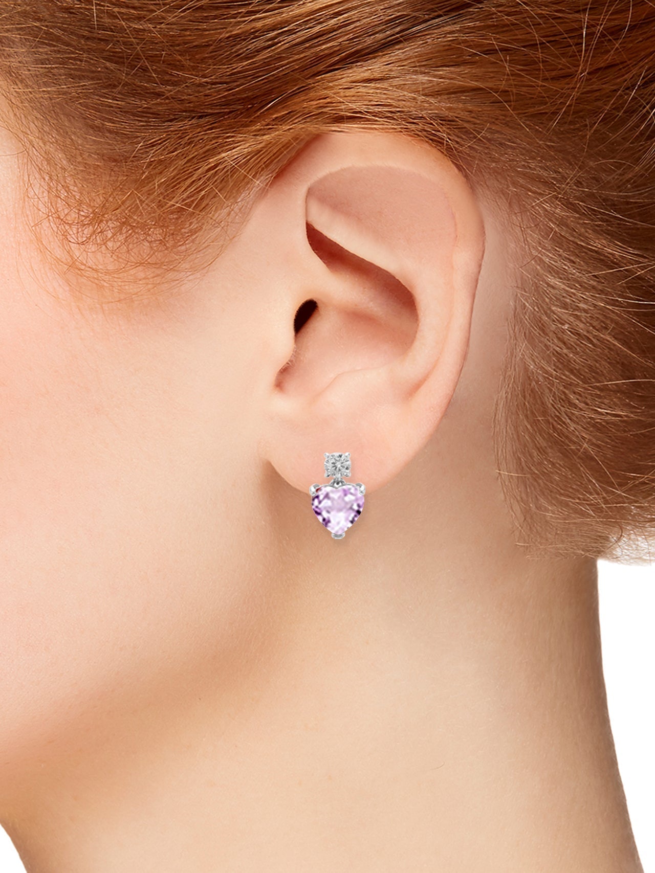  Relativity Heart Birthstone CZ
Stud Dangle Earrings - Violet-June - Bonton