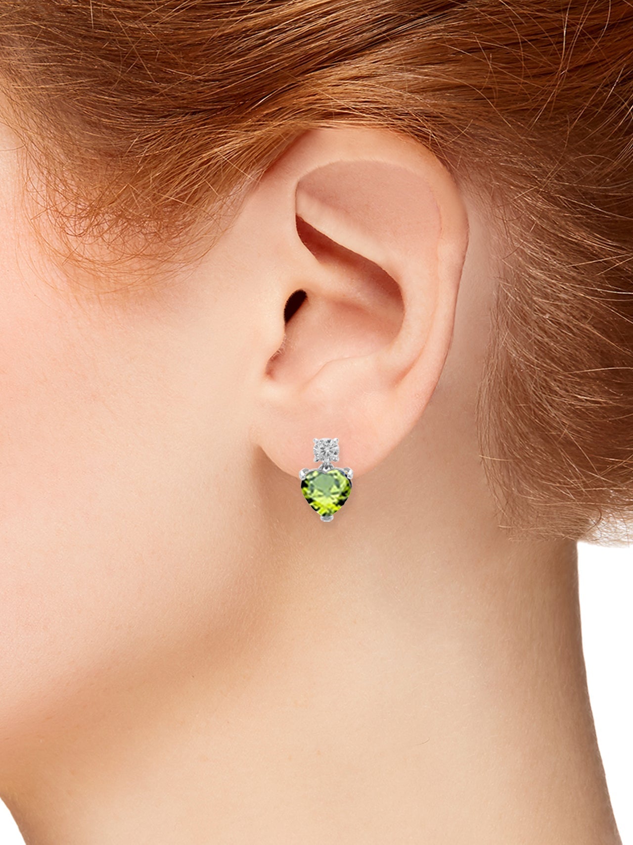  Relativity Heart Birthstone CZ
Stud Dangle Earrings - Light Green-Aug - Bonton