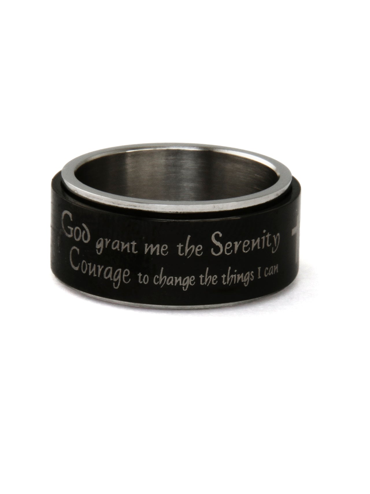  Kenneth Roberts Men's Serenity Prayer Spinner Ring - Stainless - Bonton