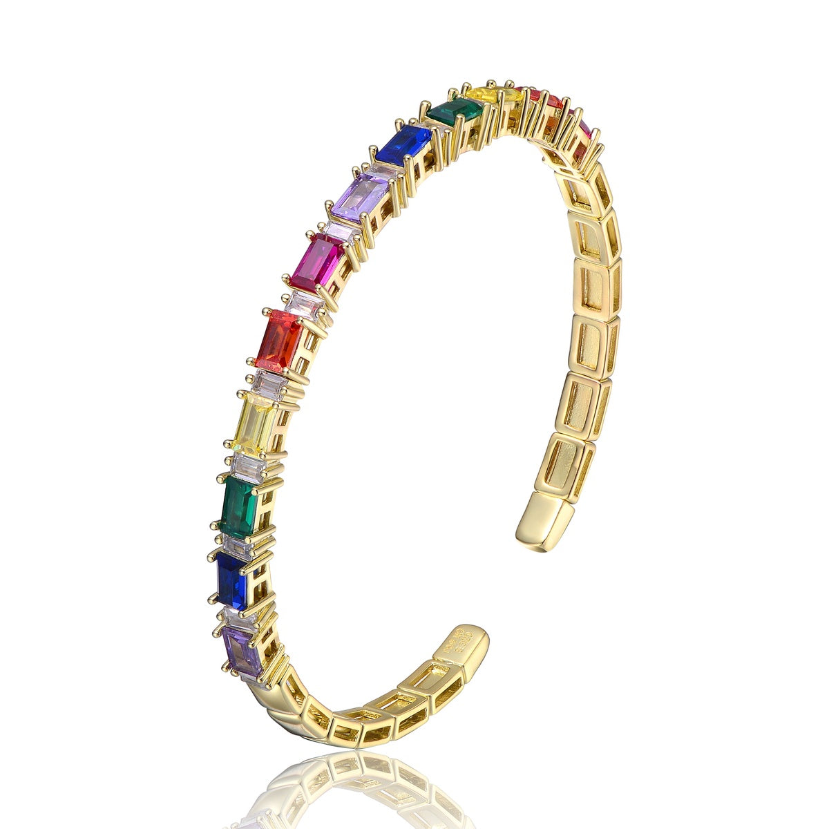  Rachel Glauber Rainbow Radiance 14K Gold Plated Bangle Bracelet - Default Title - Bonton