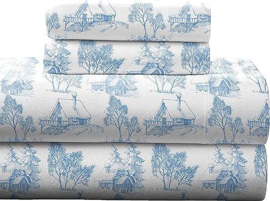 Winter Print Flannel Sheet Sets