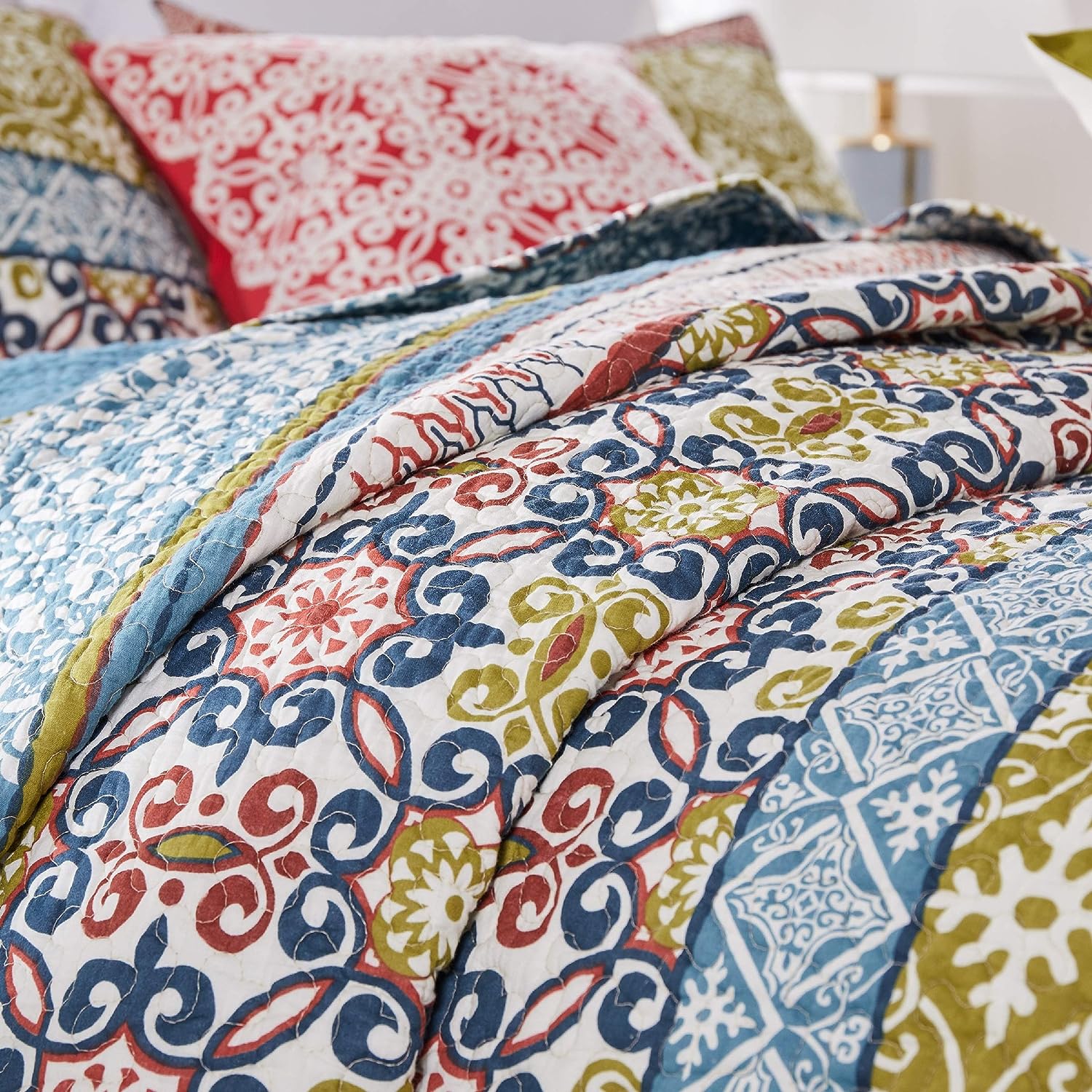  Greenland Home Fashions Shangri-La Boho Quilt Set - Multi - Bonton