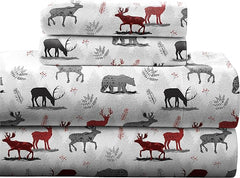 Winter Print Flannel Sheet Sets