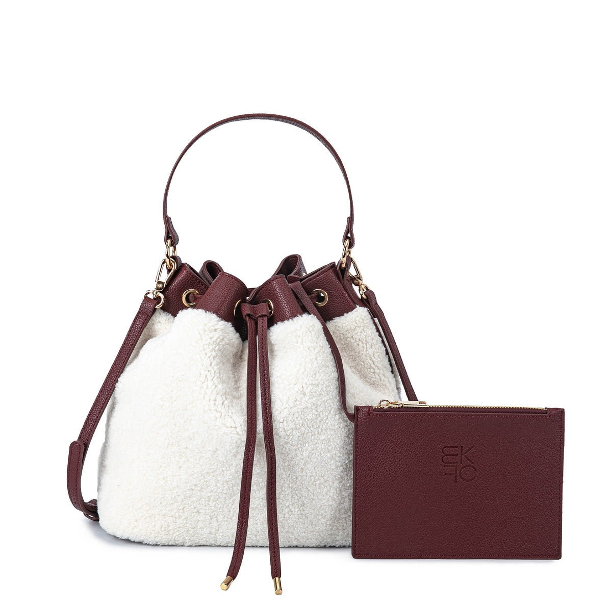  MKF Collection Saryn Faux Fur Bucket Bag and Set - Tawny - Bonton