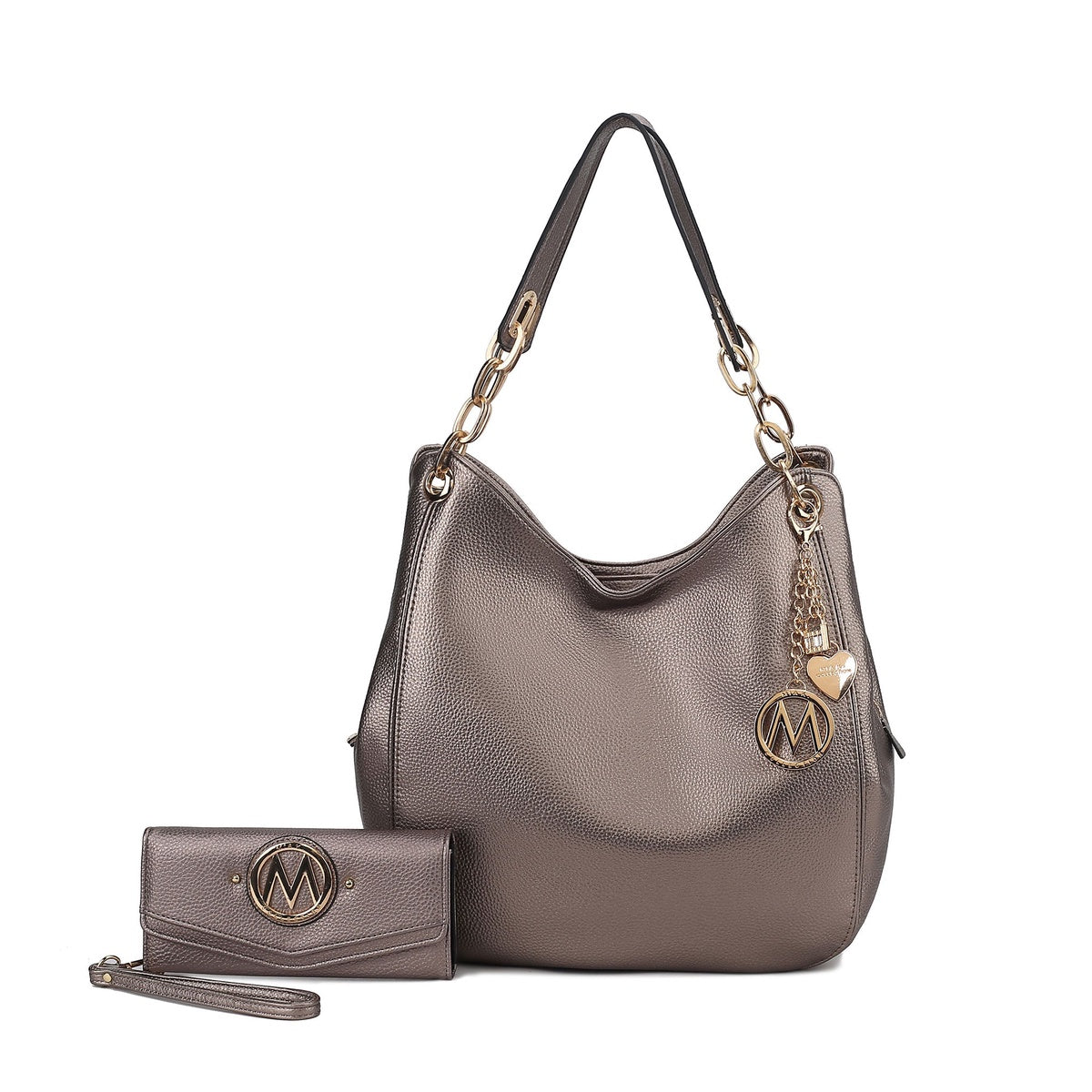 MKF Collection Ashley Hobo Bag and Wallet Set - Cognac Brown - Bonton