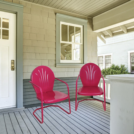 34-Inch Retro Tulip Steel Outdoor Steel Armchair  Pink