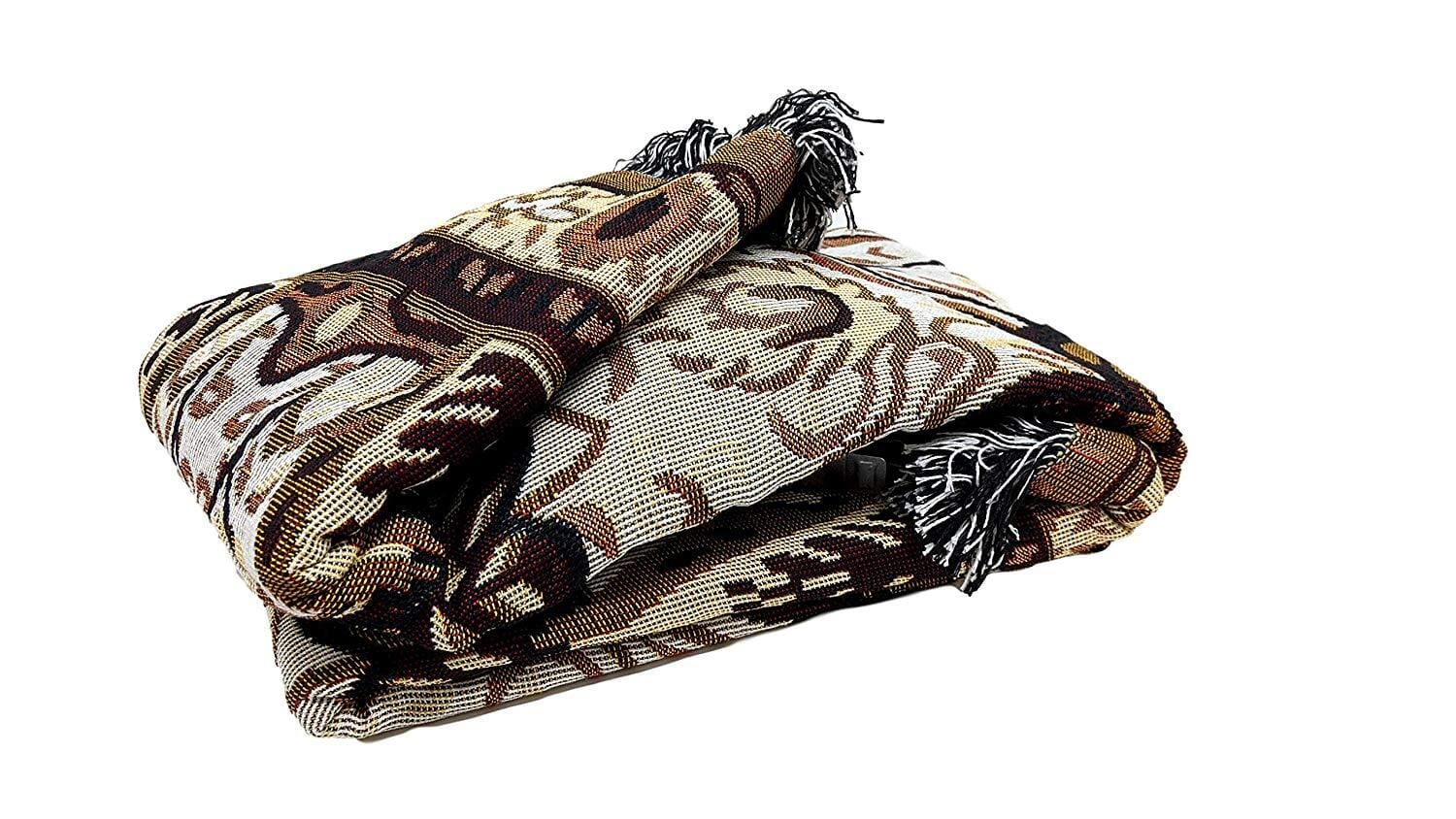  DaDa Bedding Collection DaDa Bedding Elegant Tapestry Throw Blanket, Golden Persian Style Rug Ornate Floral - 50” x 60” (7175) by DaDa Bedding Collection - Default Title - Bonton