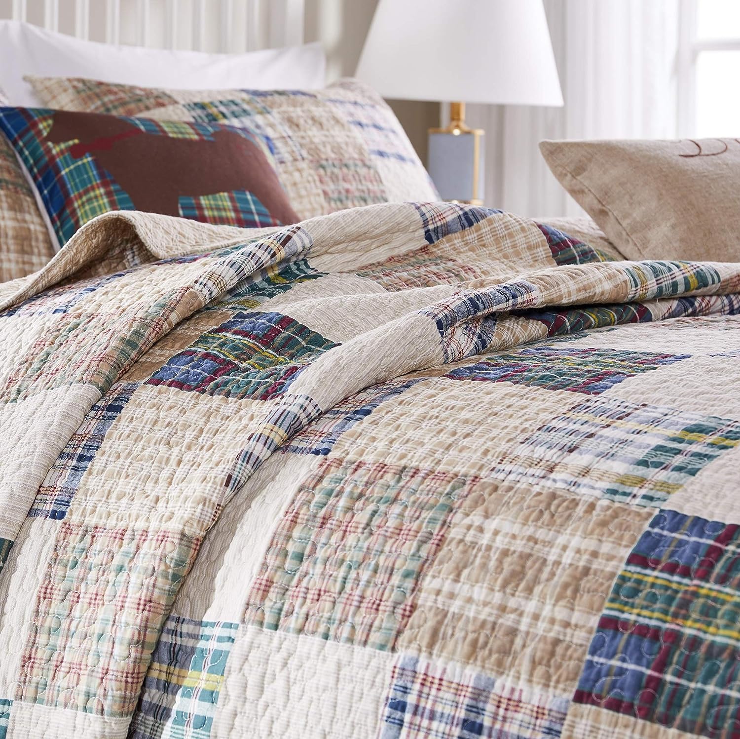  Greenland Home Fashions Oxford Reversible Quilt Set - Multi - Bonton