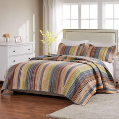 Katy Stripes Reversible Quilt Set