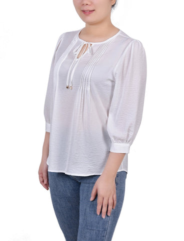 Elbow Sleeve Satin Blouse