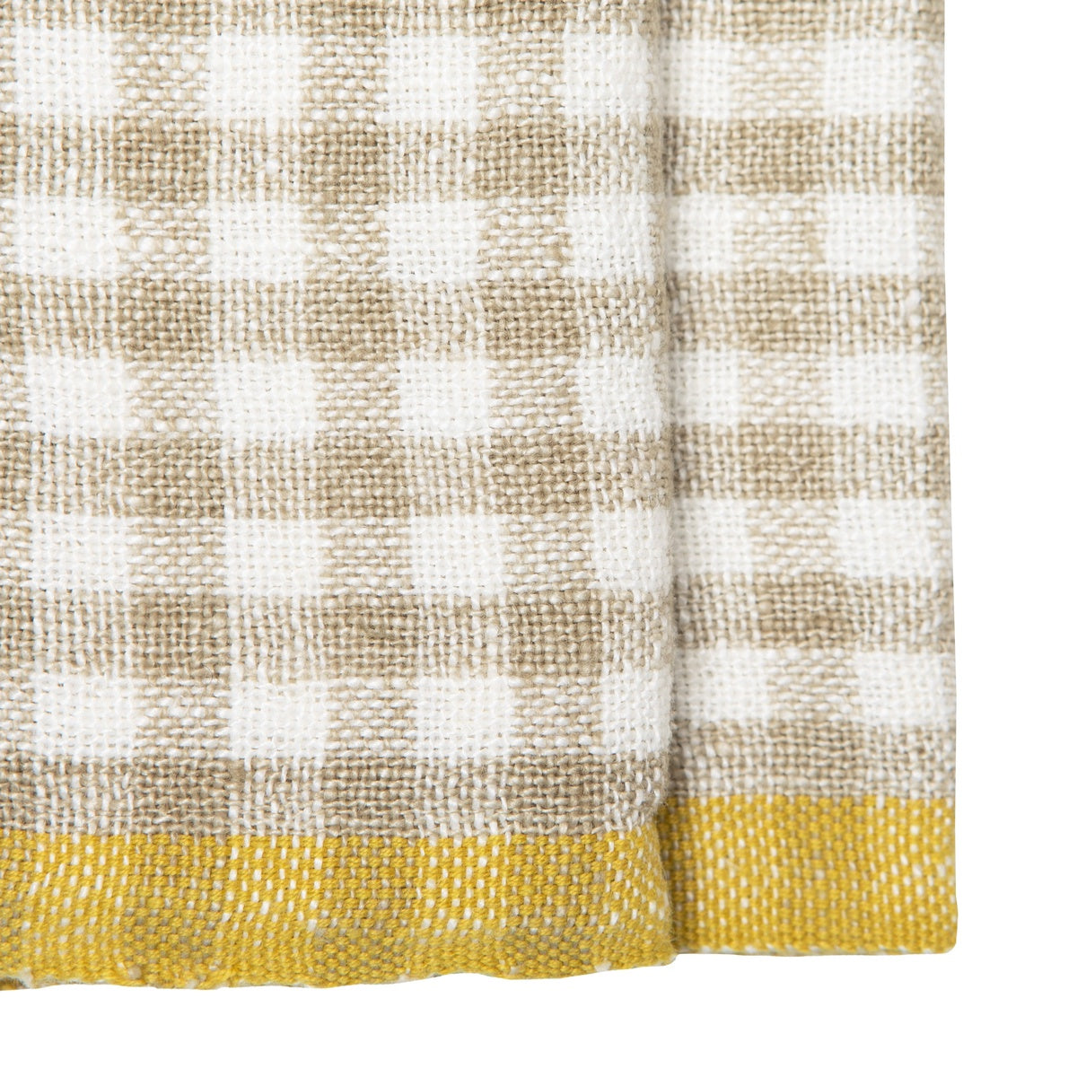  Caravan Two-Tone Gingham Napkins, Set of 4 - Natural & Dijon - Bonton