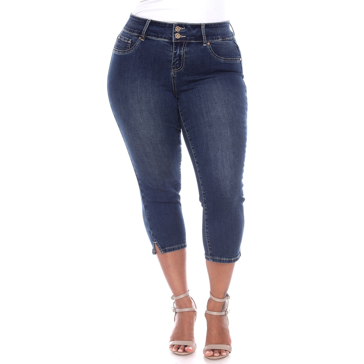  White Mark Plus Size Capri Jeans - 18 - Bonton