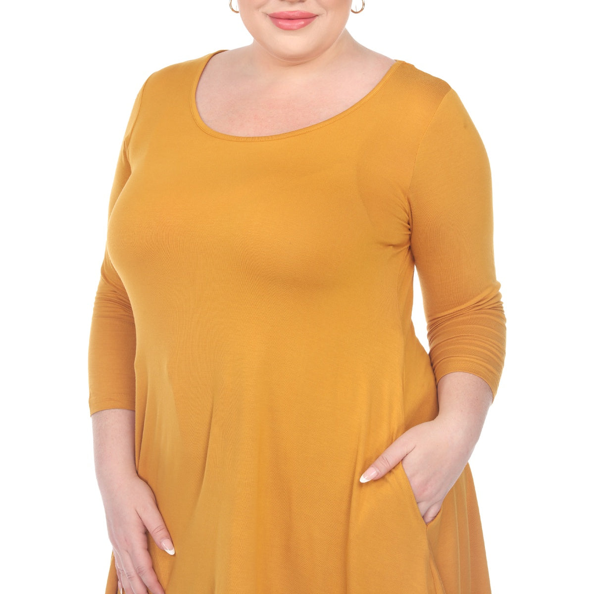  White Mark Plus Size Makayla Tunic Top - 1X - Bonton