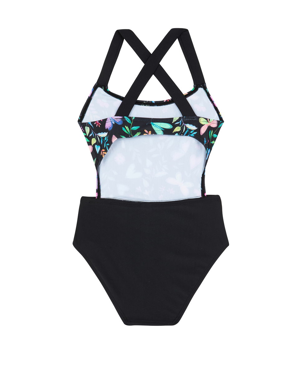  Gottex Kids Butterfly Dream Cut Out Cross Strap One Piece - Butterfly-Multi - Bonton