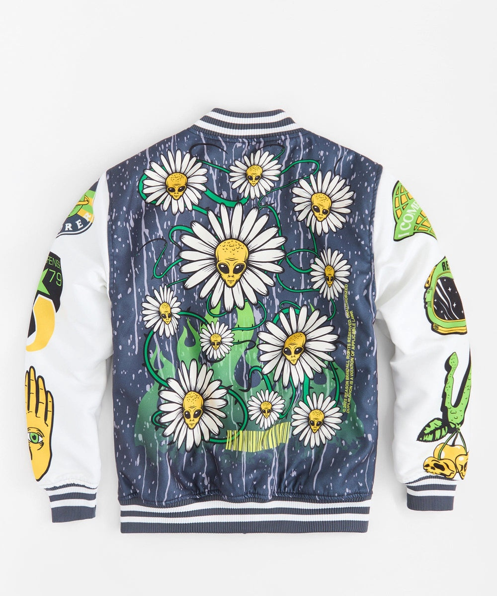  Reason Clothing Space Defense Varsity Jacket - Grey - GREY - Bonton