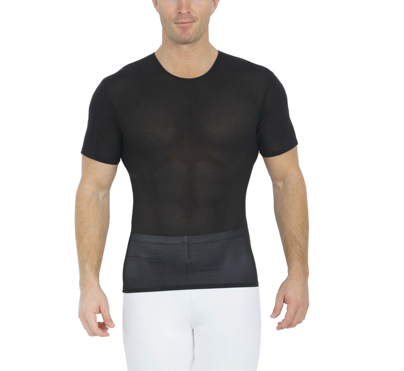  InstantFigure Insta Slim Power Mesh Compression Crew Neck 180TS0001 - Black - Bonton