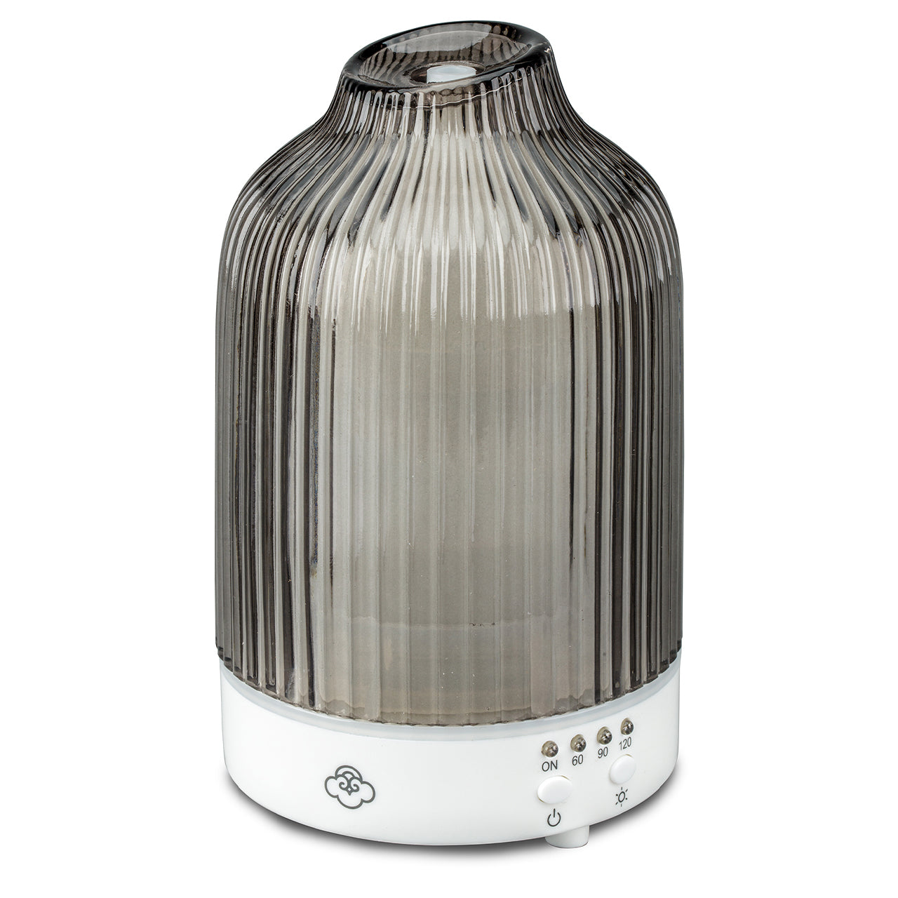  Serene House Fountain Grey Glass Ultrasonic Diffuser - Grey - Bonton