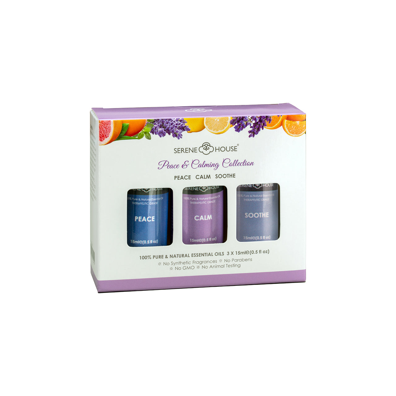  Serene House Peace & Calming Collection 100% Natural Essential Oil Gift Set - Multi - Bonton