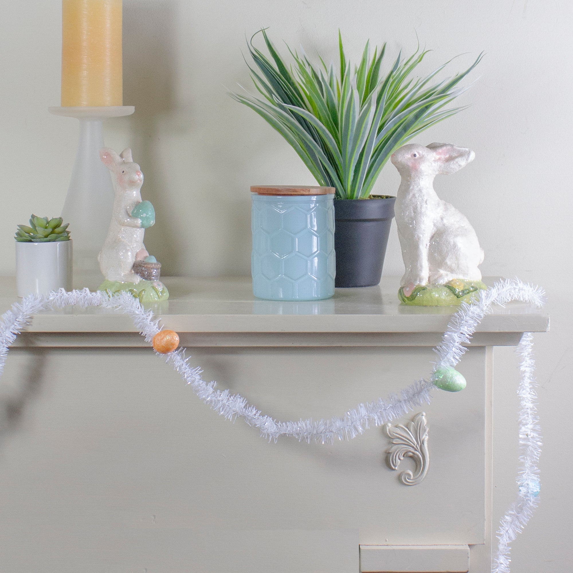  NorthLight Easter Egg Garland White,  25' - White - Bonton