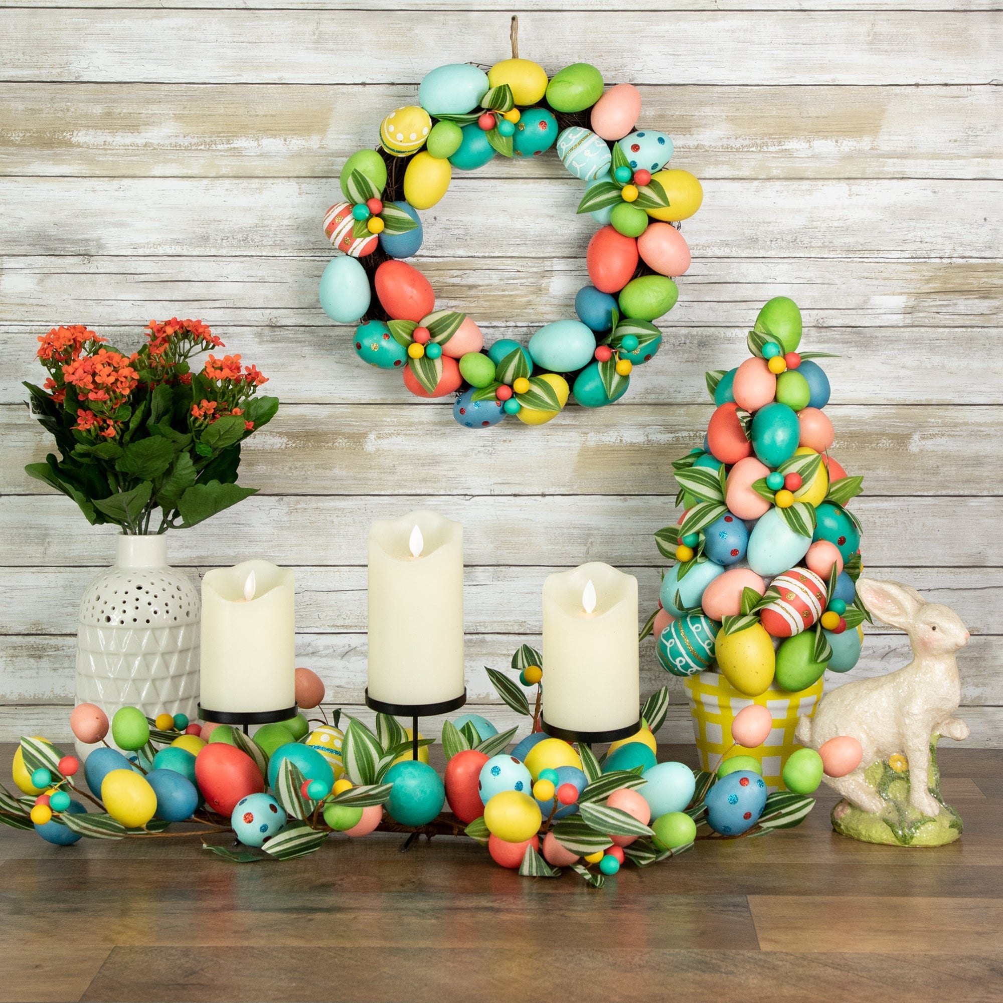  Colorful Easter Egg Wreath 14