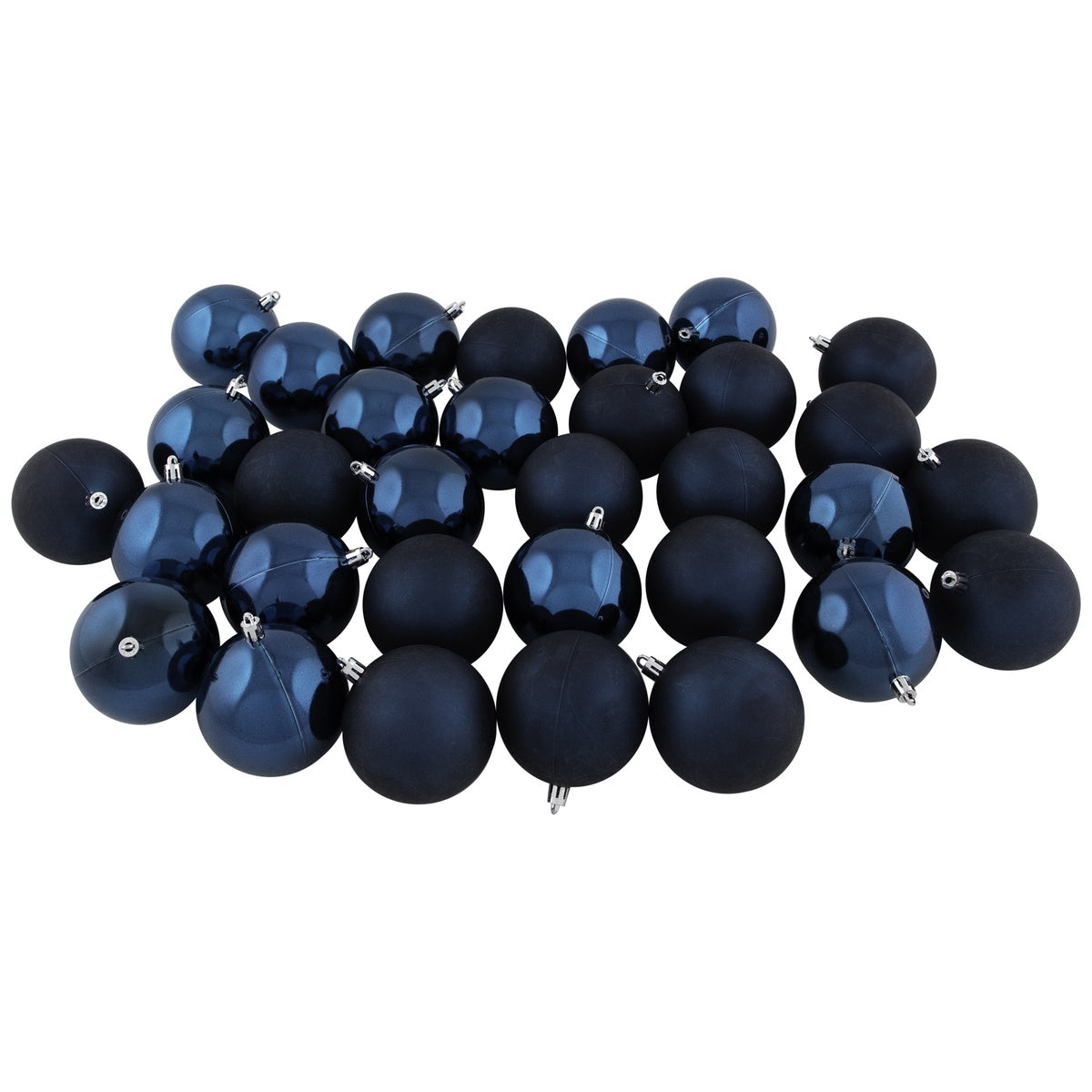  Northlight 32ct Sapphire Blue Shatterproof 2-Finish Christmas Ball Ornaments 3.25