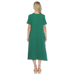 Women's Short Sleeve Midi Dress