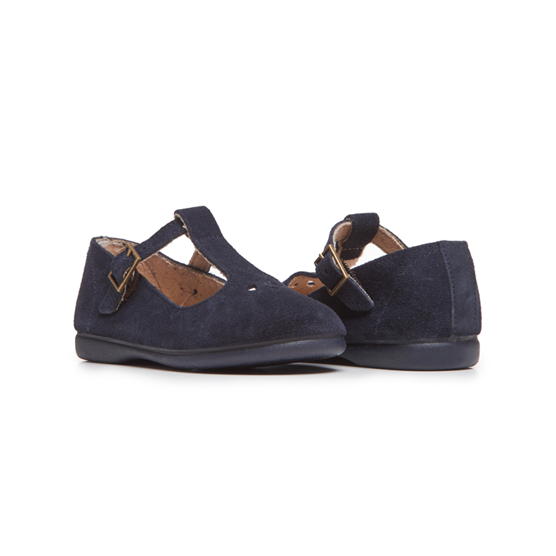  Childrenchic Suede Spectator T-band Shoes in Navy - Navy - Bonton