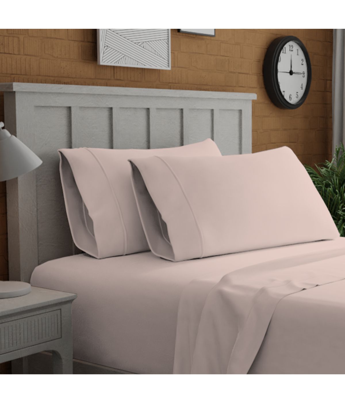  Purity Home Organic Cotton 144 Thread Count Percale Pillowcases Set Light Pink - Light Pink - Bonton