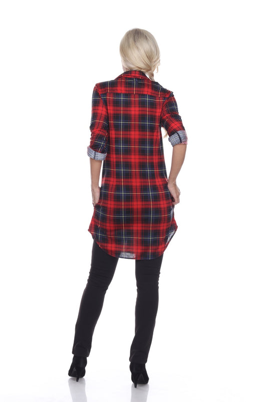 Women's Piper Stretchy Plaid Tunic Top