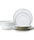  Noritake Platinum Wave 12 Piece Set, Service for 4 - White - Bonton