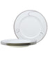  Noritake Platinum Wave Set of 4 Dinner Plates - White - Bonton