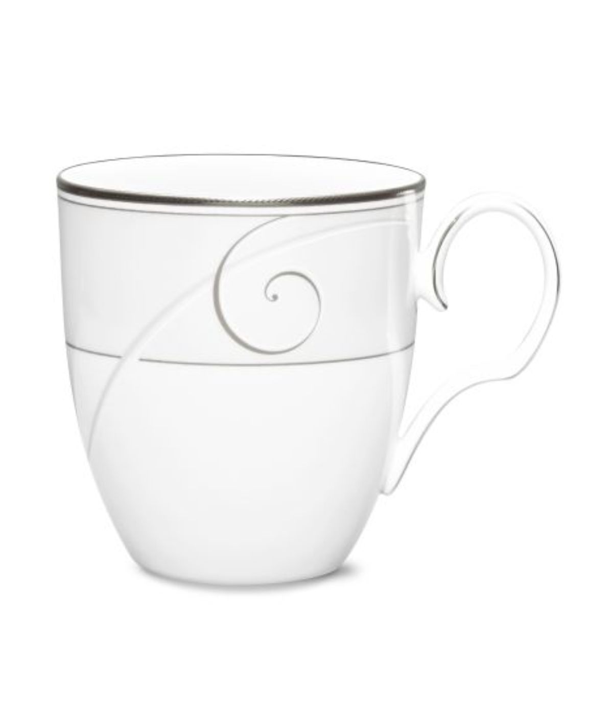  Noritake Platinum Wave Set of 4 Mugs - White - Bonton