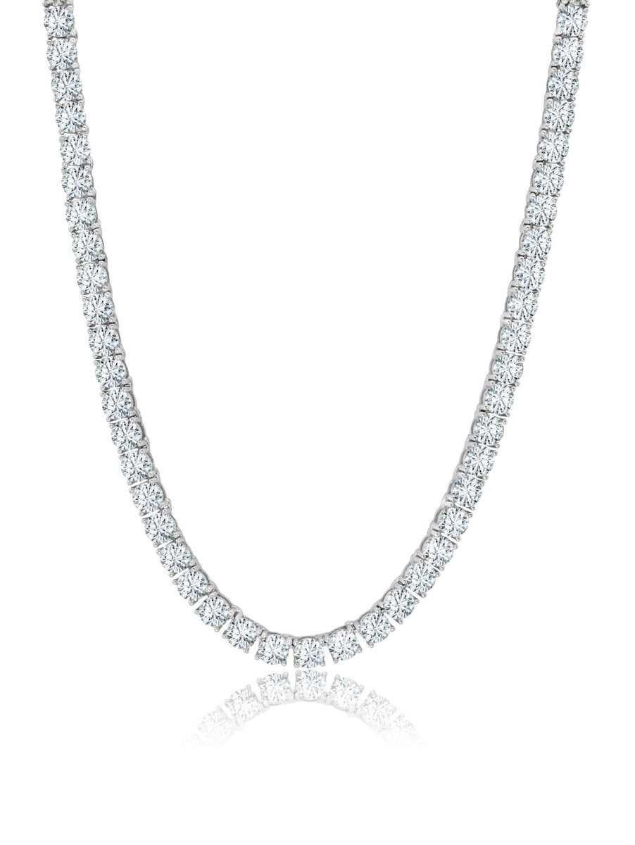  CRISLU Classic Tennis Necklace Finished in Pure Platinum - 16