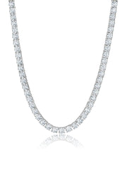 Classic Tennis Necklace Finished in Pure Platinum - 16"