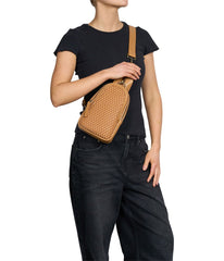 Liberty Woven Crossbody Bags Tan