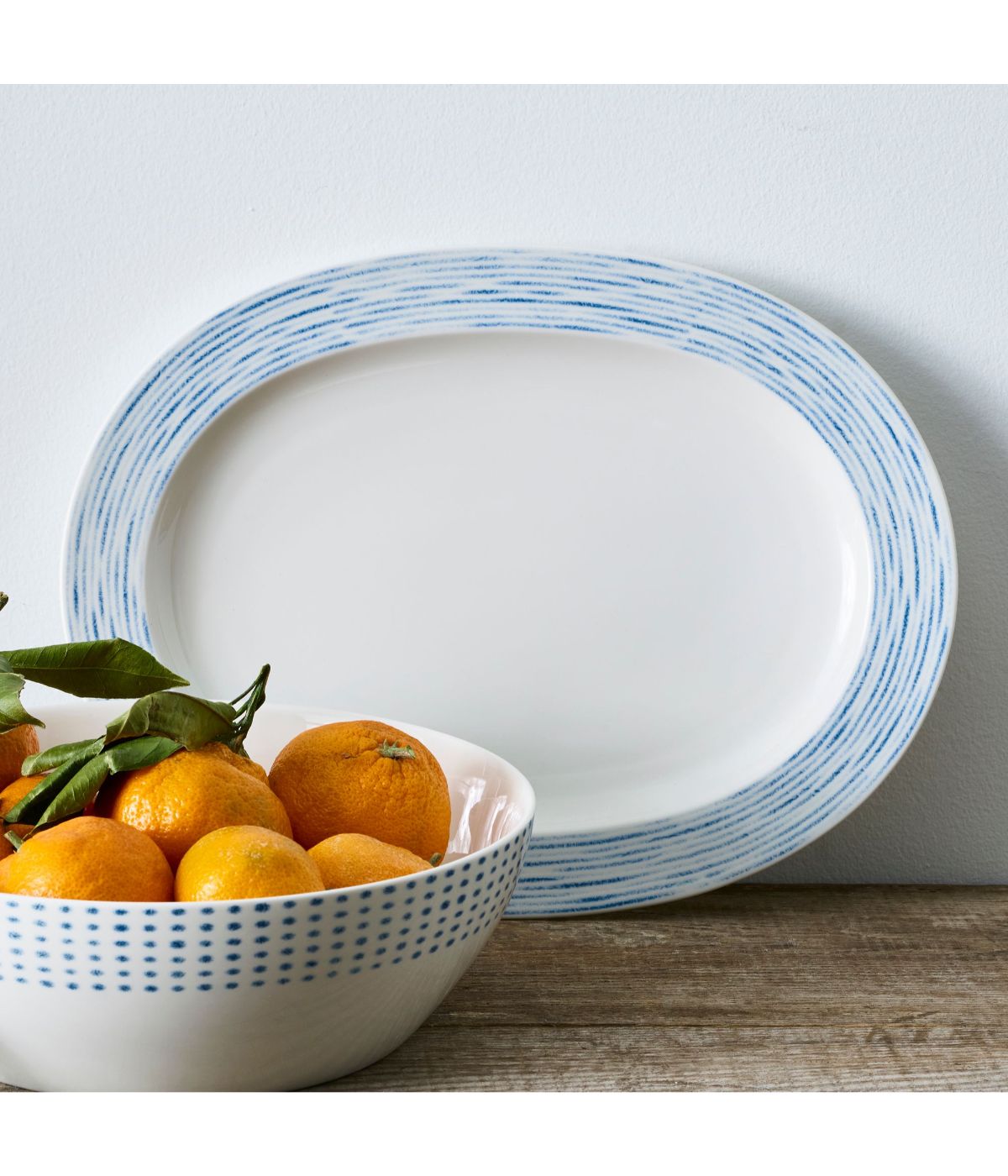  Noritake Hammock Oval Platter - Blue - Bonton